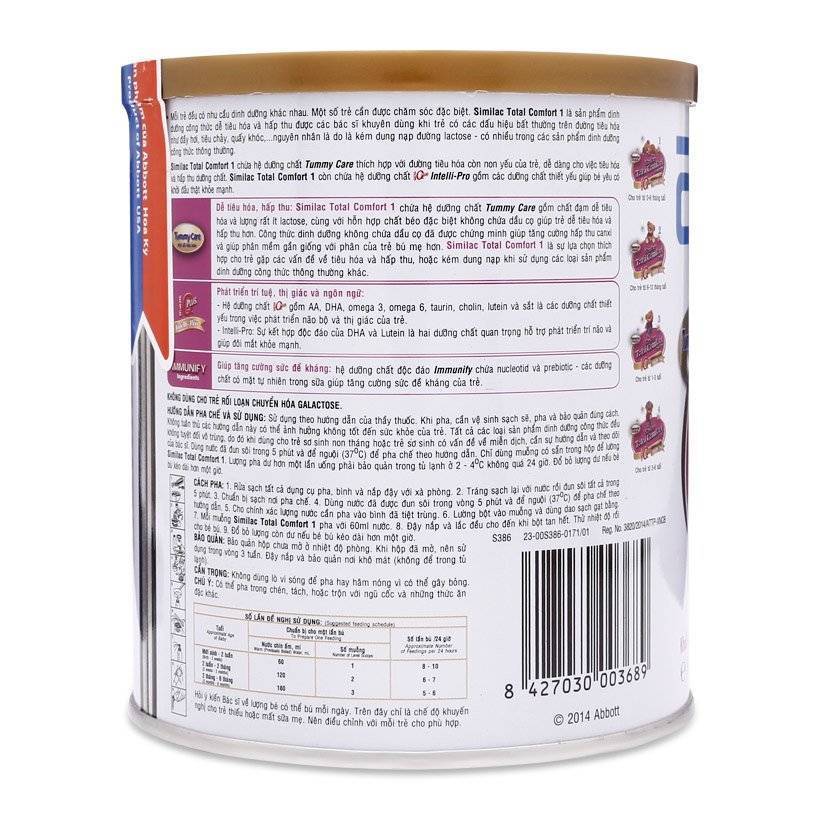 Sữa Bột Similac Total Comfort 1 Trẻ 0 6 Thang 360g